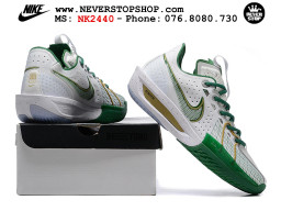 Giày bóng rổ cổ thấp Nike Zoom GT Cut 3 Trắng Xanh Lá chuyên indoor outdoor replica 1:1 real chính hãng giá rẻ tốt nhất tại NeverStop Sneaker Shop Hồ Chí Minh