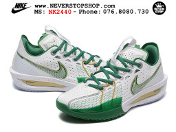 Giày bóng rổ cổ thấp Nike Zoom GT Cut 3 Trắng Xanh Lá chuyên indoor outdoor replica 1:1 real chính hãng giá rẻ tốt nhất tại NeverStop Sneaker Shop Hồ Chí Minh