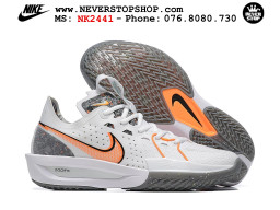 Giày bóng rổ cổ thấp Nike Zoom GT Cut 3 Trắng Xám chuyên indoor outdoor replica 1:1 real chính hãng giá rẻ tốt nhất tại NeverStop Sneaker Shop Hồ Chí Minh