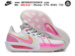 Giày bóng rổ cổ thấp Nike Zoom GT Cut 3 Trắng Hồng chuyên indoor outdoor replica 1:1 real chính hãng giá rẻ tốt nhất tại NeverStop Sneaker Shop Hồ Chí Minh