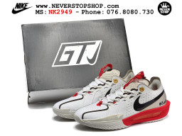 Giày bóng rổ cổ thấp Nike Zoom GT Cut 3 Trắng Đỏ chuyên indoor outdoor replica 1:1 real chính hãng giá rẻ tốt nhất tại NeverStop Sneaker Shop Hồ Chí Minh