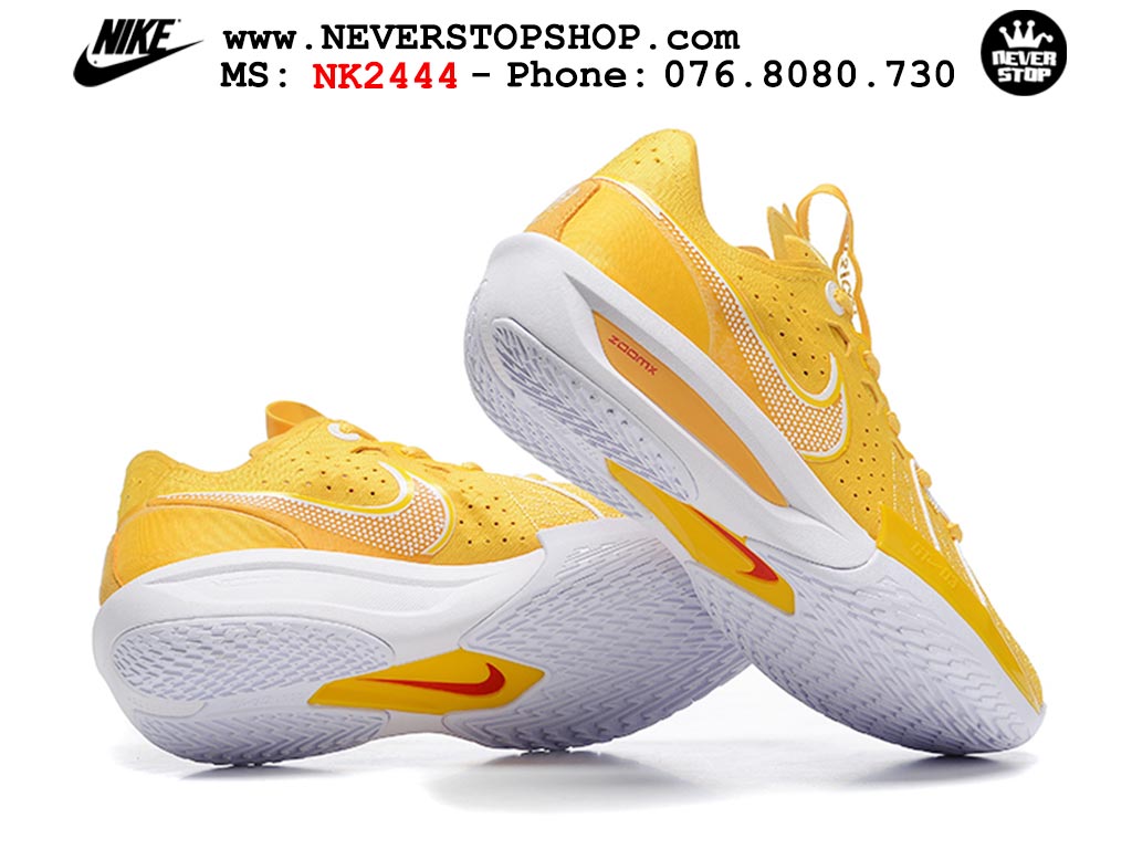 Giày bóng rổ cổ thấp Nike Zoom GT Cut 3 Vàng Trắng chuyên indoor outdoor replica 1:1 real chính hãng giá rẻ tốt nhất tại NeverStop Sneaker Shop Hồ Chí Minh