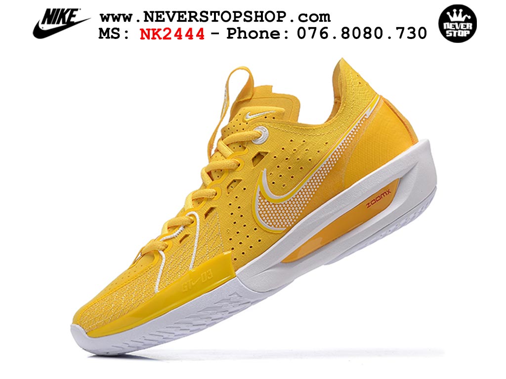 Giày bóng rổ cổ thấp Nike Zoom GT Cut 3 Vàng Trắng chuyên indoor outdoor replica 1:1 real chính hãng giá rẻ tốt nhất tại NeverStop Sneaker Shop Hồ Chí Minh