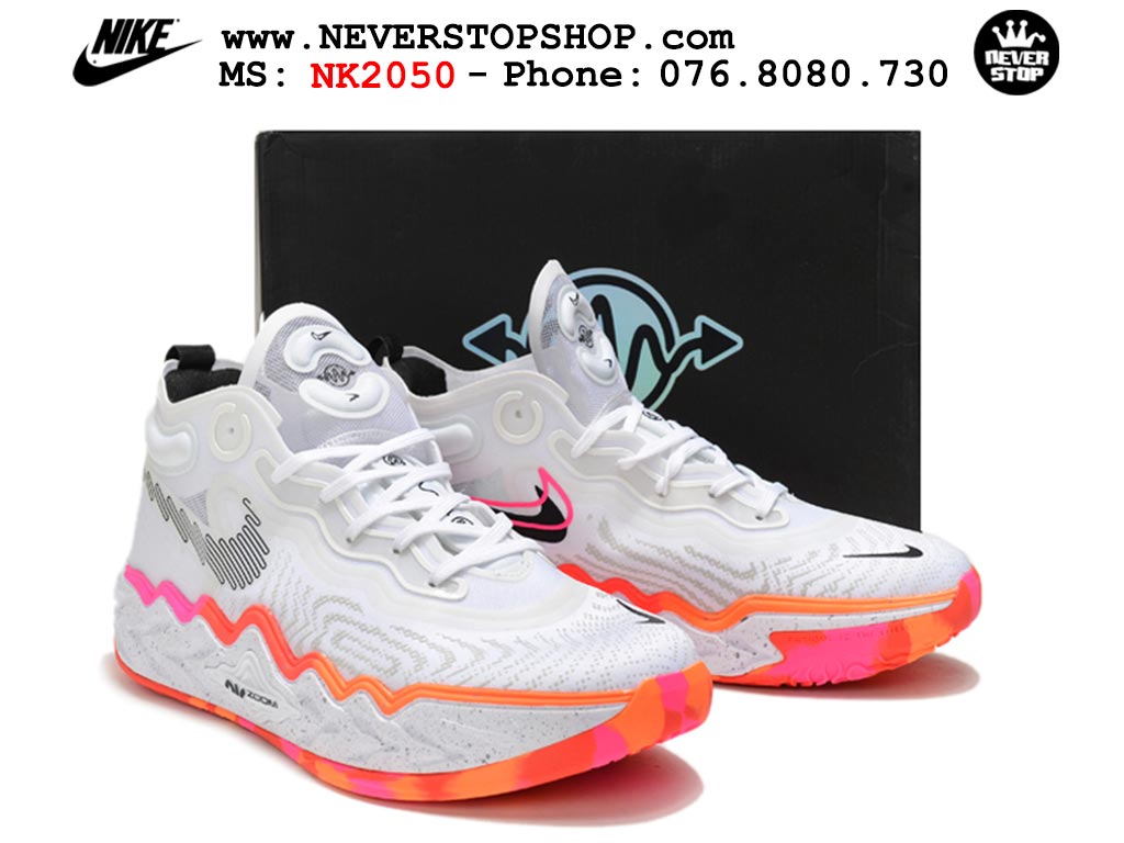 Giày bóng rổ nam cổ cao Nike Zoom GT Run Trắng Cam replica 1:1 real chính hãng giá rẻ tốt nhất tại NeverStopShop.com HCM