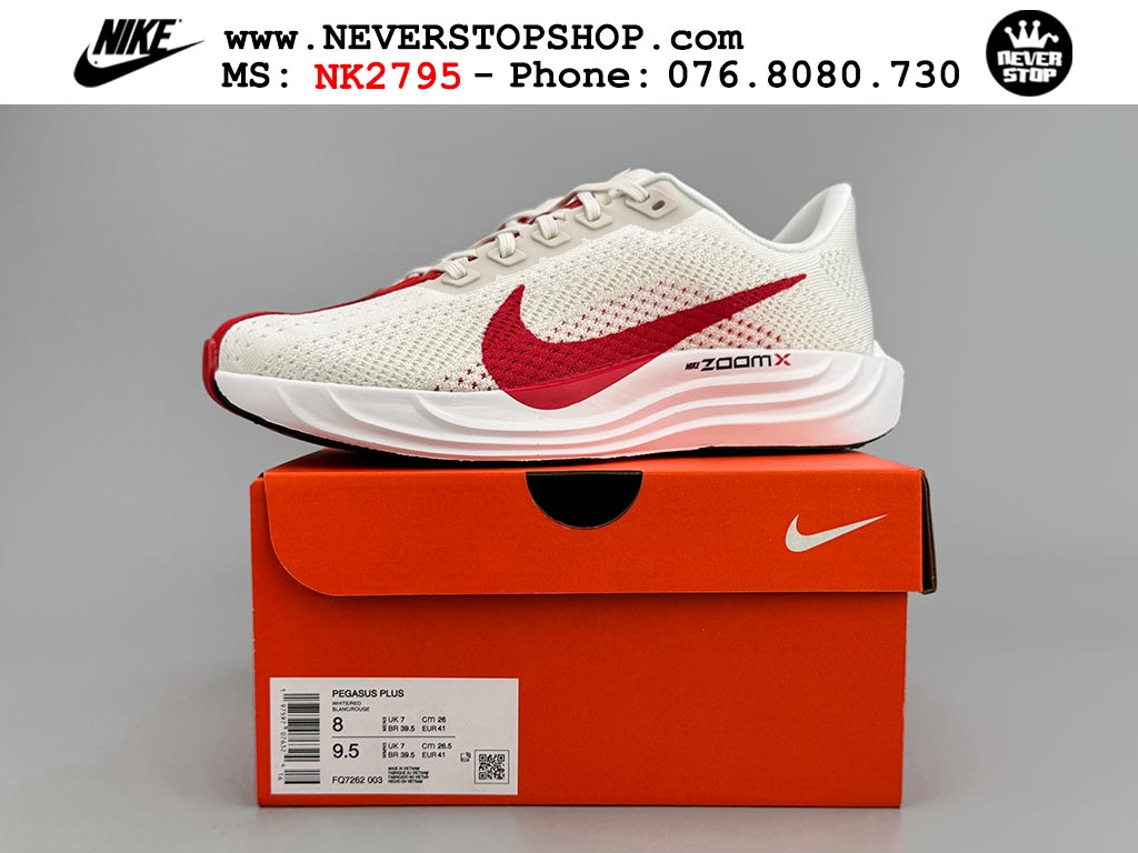 Giày chạy bộ nam nữ Nike ZoomX Pegasus Plus Trắng Đỏ chuyên chơi thể thao replica 1:1 best quality real giá rẻ tốt nhất tại NeverStopShop HCM