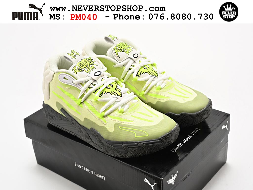 Giày bóng rổ cổ cao Puma Lamelo Ball MB 03 Xanh Lá Trắng mẫu mới chuyên indoor outdoor, đế rít bám sân chống mòn cao, chất lượng tốt NeverStopShop.com Giày thể thao Puma Lamelo Ball MB 03 Xanh Lá Trắng nam nữ bản siêu cấp rep 1:1 chuẩn real chính hãng giá rẻ tốt nhất tại NeverStopShop.com