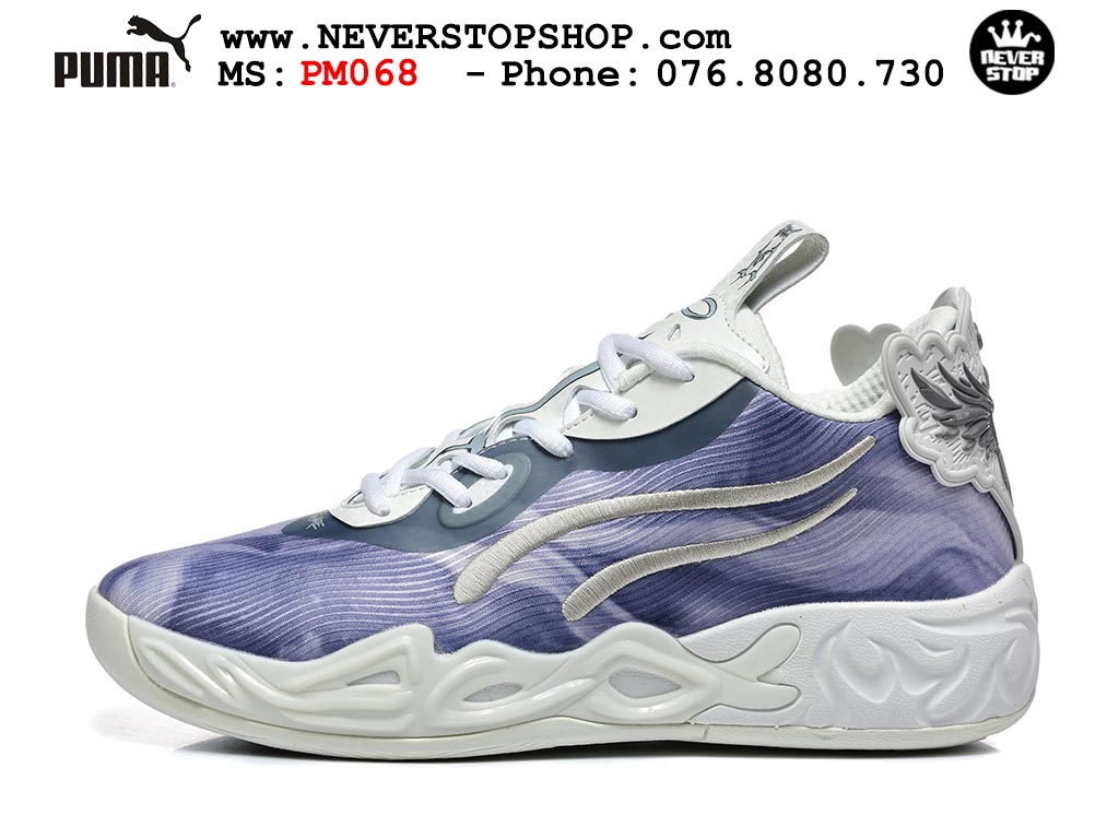 Giày thể thao Puma Lamelo Ball MB 04 Low Xám Tím nam nữ bản siêu cấp rep 1:1 chuẩn real chính hãng giá rẻ tốt nhất tại NeverStopShop.com 