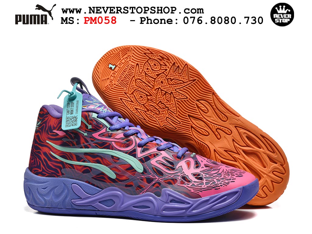 Giày thể thao Puma Lamelo Ball MB 04 Tím Cam nam nữ bản siêu cấp rep 1:1 chuẩn real chính hãng giá rẻ tốt nhất tại NeverStopShop.com