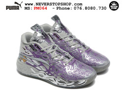 Giày thể thao Puma Lamelo Ball MB 04 Xám Tím nam nữ bản siêu cấp rep 1:1 chuẩn real chính hãng giá rẻ tốt nhất tại NeverStopShop.com