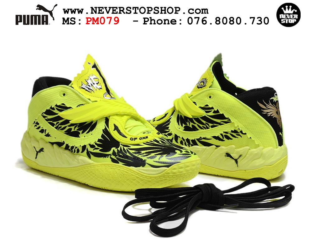 Giày Puma Lamelo Ball MB 05 Vàng Đen nam nữ bản siêu cấp rep 1:1 chuẩn real chính hãng giá rẻ tốt nhất tại NeverStopShop.com 