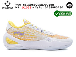 Giày chính hãng Rigorer AR 1 Trắng Vàng Austin Reaves authentic, đế traction rít bám sân chống mòn cực tốt NeverStopShop Giày bóng rổ Rigorer AR 1 Trắng Vàng original real chính hãng độ bám sân traction cực tốt cả indoor và outdoor NeverStopShop.com HCM