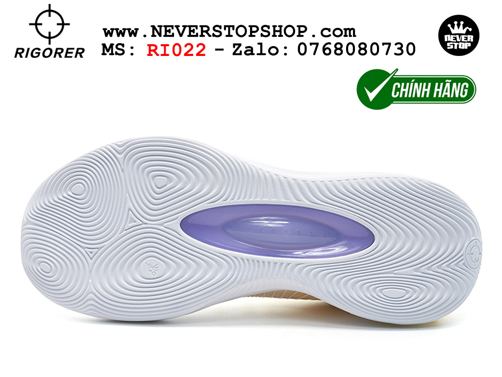 Giày chính hãng Rigorer AR 1 Trắng Vàng Austin Reaves authentic, đế traction rít bám sân chống mòn cực tốt NeverStopShop Giày bóng rổ Rigorer AR 1 Trắng Vàng original real chính hãng độ bám sân traction cực tốt cả indoor và outdoor NeverStopShop.com HCM