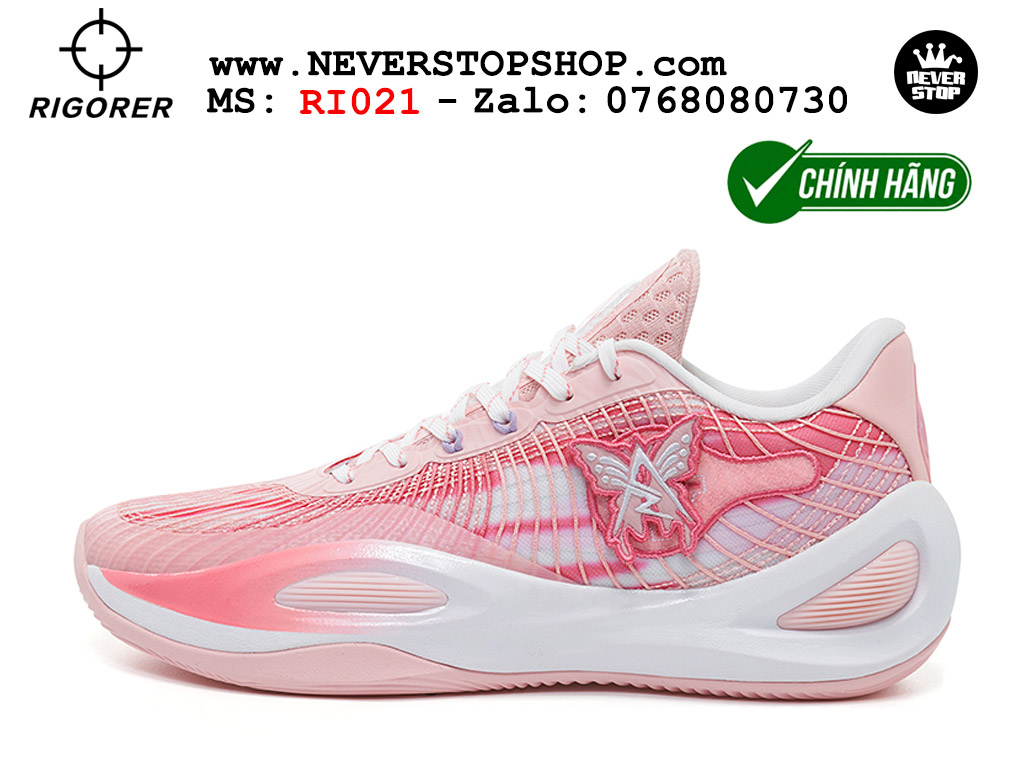Giày bóng rổ Rigorer AR 1 Hồng Trắng original real chính hãng độ bám sân traction cực tốt cả indoor và outdoor NeverStopShop.com HCM