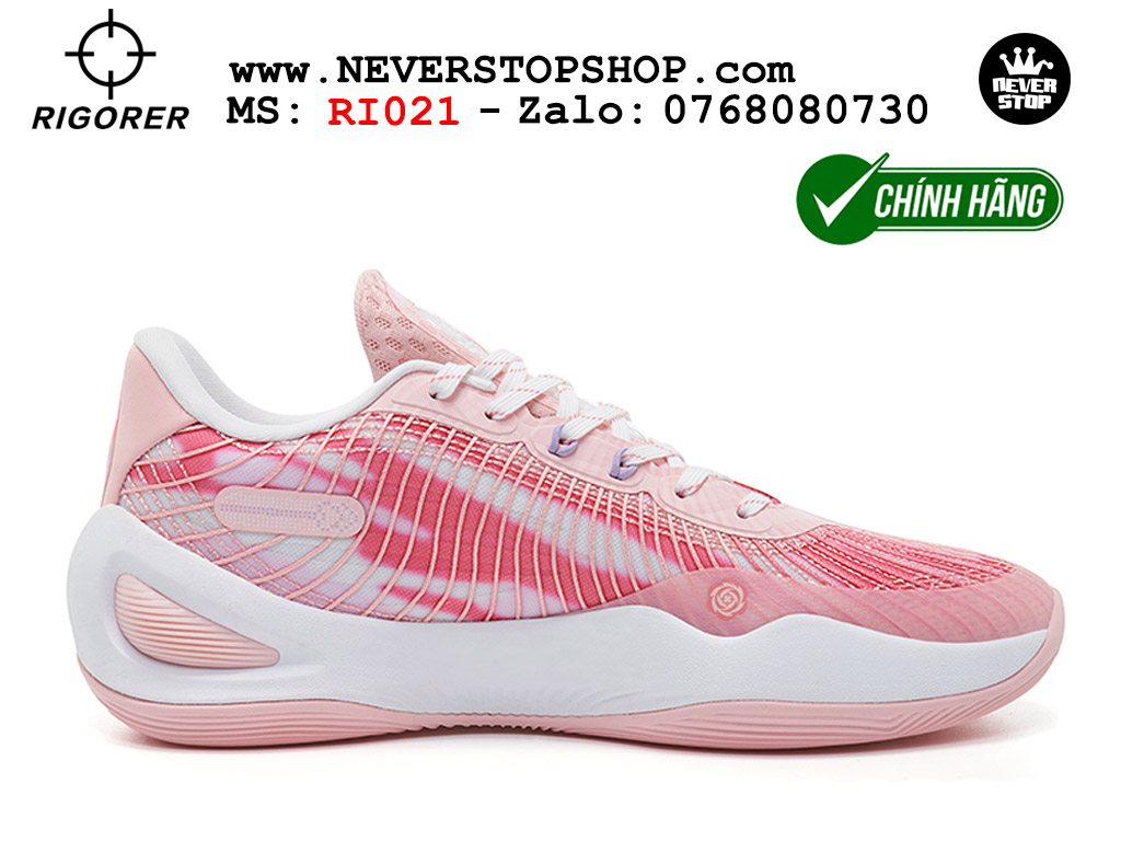 Giày bóng rổ Rigorer AR 1 Hồng Trắng original real chính hãng độ bám sân traction cực tốt cả indoor và outdoor NeverStopShop.com HCM