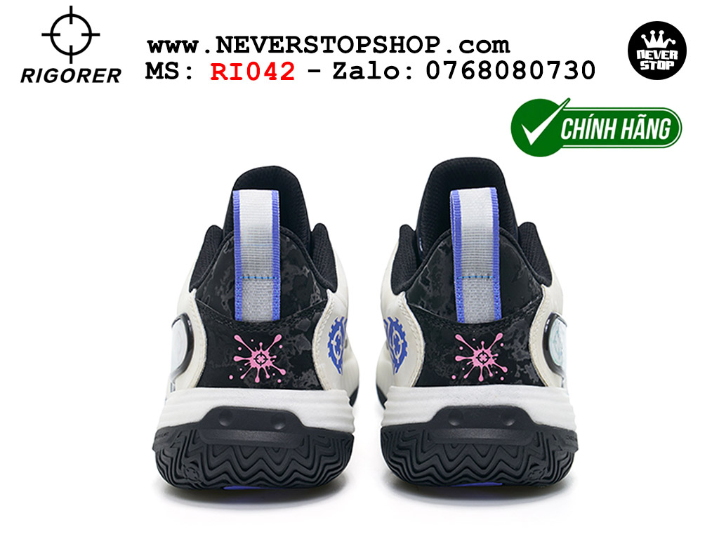 Giày chính hãng Rigorer AR Battle 2 Trắng Đen Austin Reaves authentic, đế traction rít bám sân chống mòn cực tốt NeverStopShop Giày bóng rổ outdoor Rigorer AR Battle 2 Trắng Đen chính hãng original chuẩn chất lượng tốt nhất giá rẻ tại NeverStop Sneaker Shop Hồ Chí Minh
