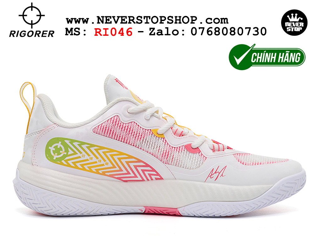 Giày bóng rổ outdoor Rigorer AR Battle 2 Trắng Vàng chính hãng original chuẩn chất lượng tốt nhất giá rẻ tại NeverStop Sneaker Shop Hồ Chí Minh