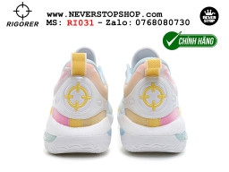 Giày chính hãng Rigorer AR 2 Trắng Hồng Vàng Austin Reaves authentic, siêu nhẹ êm đế bám sân chống mòn cực tốt NeverStopShop Giày bóng rổ Rigorer AR 2 Trắng Hồng Vàng original real chính hãng đế rít bám sân traction cực tốt cả indoor và outdoor NeverStopShop.com HCM