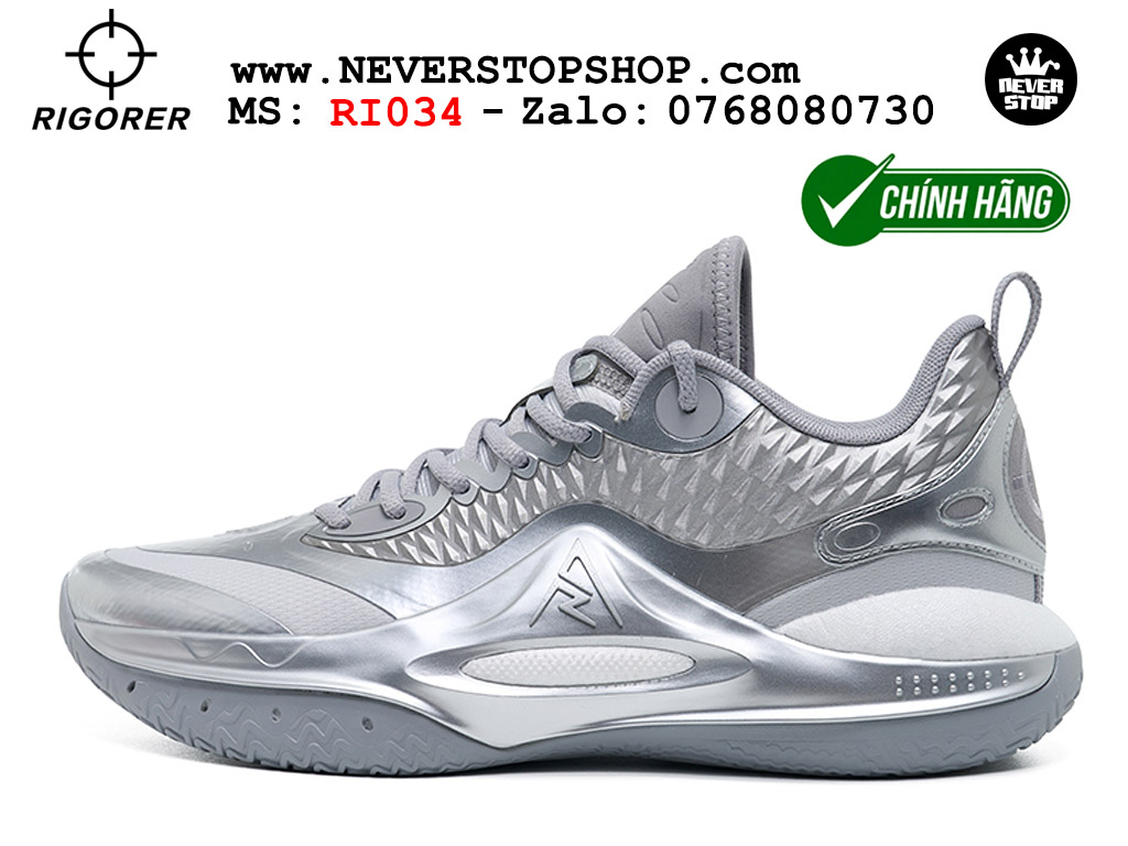 Giày bóng rổ Rigorer AR 2 Trắng Bạc original real chính hãng đế rít bám sân traction cực tốt cả indoor và outdoor NeverStopShop.com HCM
