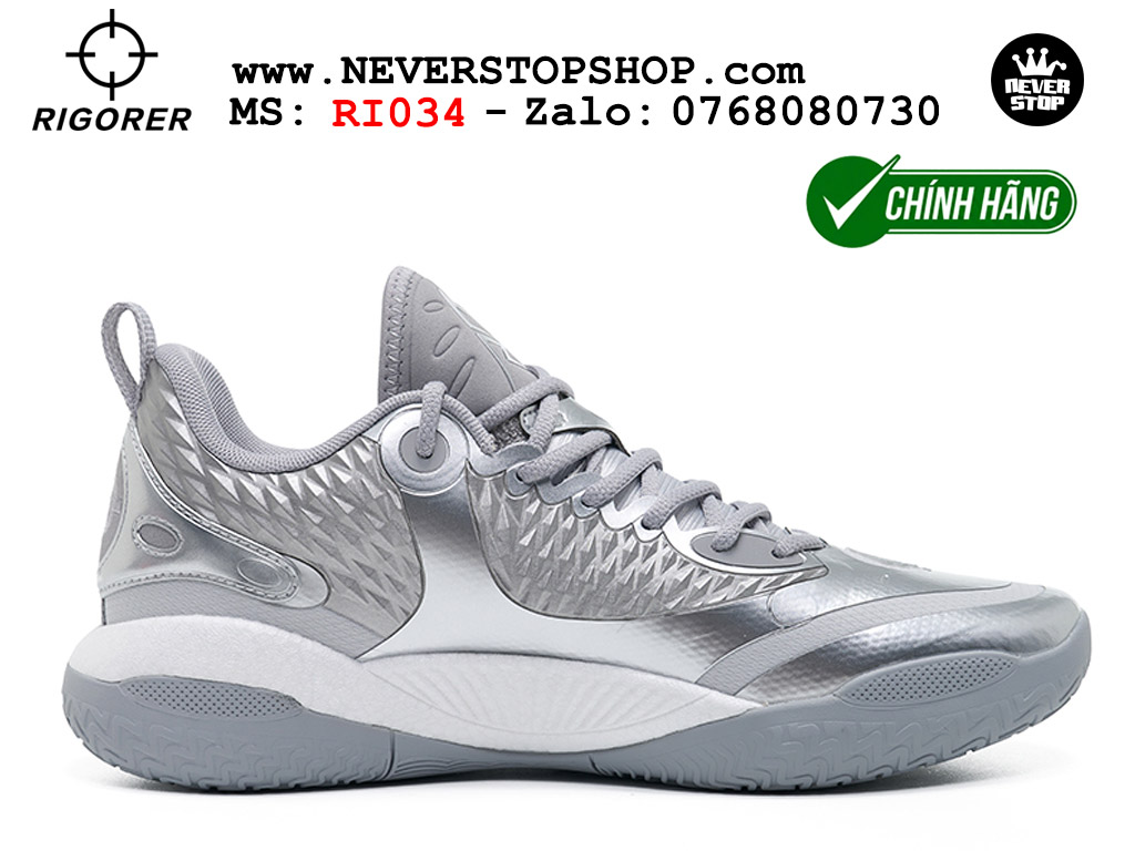 Giày bóng rổ Rigorer AR 2 Trắng Bạc original real chính hãng đế rít bám sân traction cực tốt cả indoor và outdoor NeverStopShop.com HCM