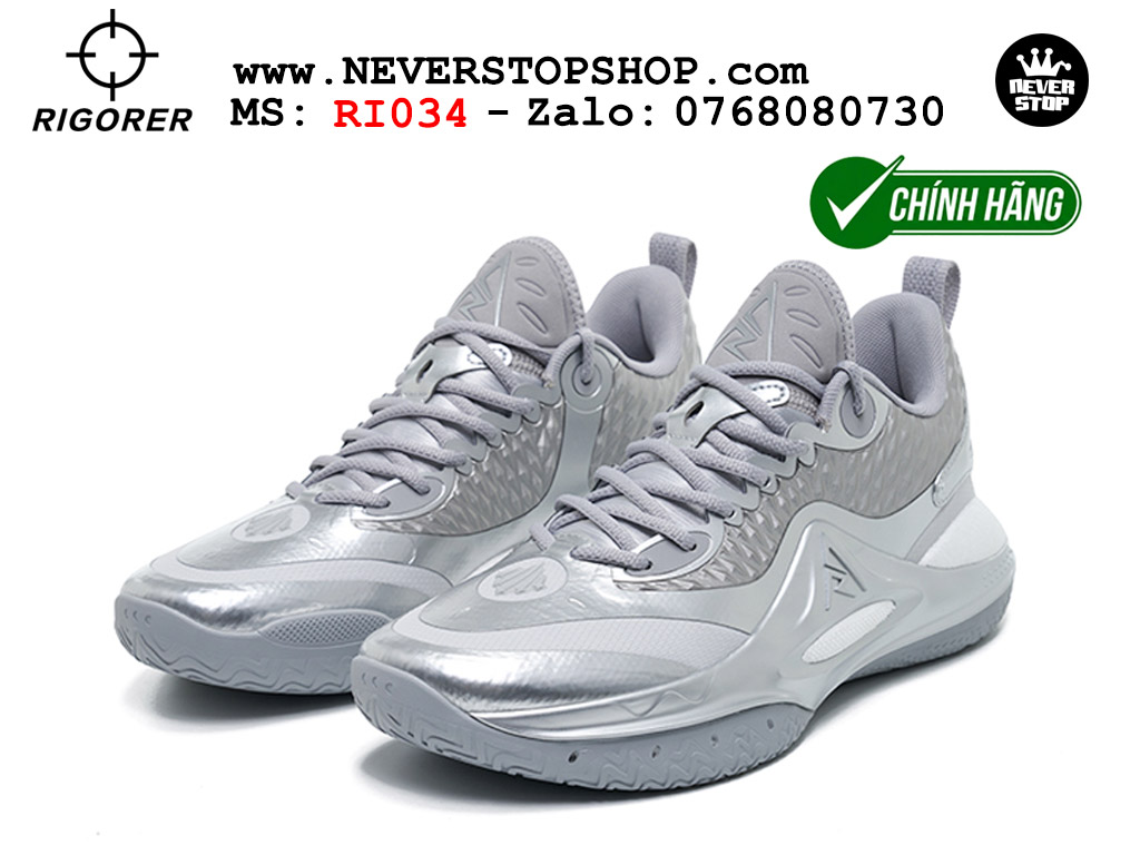 Giày bóng rổ Rigorer AR 2 Trắng Bạc original real chính hãng đế rít bám sân traction cực tốt cả indoor và outdoor NeverStopShop.com HCM