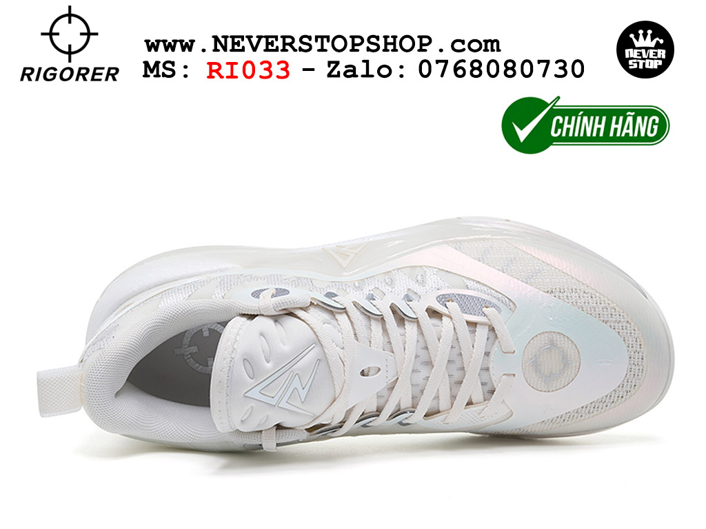 Giày chính hãng Rigorer AR 2 Trắng Austin Reaves authentic, siêu nhẹ êm đế bám sân chống mòn cực tốt NeverStopShop Giày bóng rổ Rigorer AR 2 Trắng original real chính hãng đế rít bám sân traction cực tốt cả indoor và outdoor NeverStopShop.com HCM