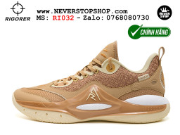 Giày chính hãng Rigorer AR 2 Nâu Trắng Austin Reaves authentic, siêu nhẹ êm đế bám sân chống mòn cực tốt NeverStopShop Giày bóng rổ Rigorer AR 2 Nâu Trắng original real chính hãng đế rít bám sân traction cực tốt cả indoor và outdoor NeverStopShop.com HCM