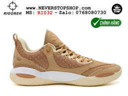 Giày chính hãng Rigorer AR 2 Nâu Trắng Austin Reaves authentic, siêu nhẹ êm đế bám sân chống mòn cực tốt NeverStopShop Giày bóng rổ Rigorer AR 2 Nâu Trắng original real chính hãng đế rít bám sân traction cực tốt cả indoor và outdoor NeverStopShop.com HCM