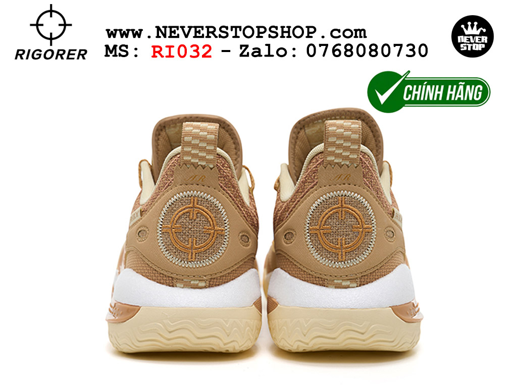 Giày chính hãng Rigorer AR 2 Nâu Trắng Austin Reaves authentic, siêu nhẹ êm đế bám sân chống mòn cực tốt NeverStopShop Giày bóng rổ Rigorer AR 2 Nâu Trắng original real chính hãng đế rít bám sân traction cực tốt cả indoor và outdoor NeverStopShop.com HCM