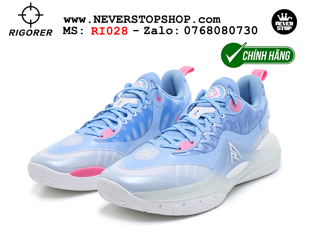 Giày chính hãng Rigorer AR 2 Trắng Xanh Austin Reaves authentic, siêu nhẹ êm đế bám sân chống mòn cực tốt NeverStopShop Giày bóng rổ Rigorer AR 2 Trắng Xanh original real chính hãng đế rít bám sân traction cực tốt cả indoor và outdoor NeverStopShop.com HCM