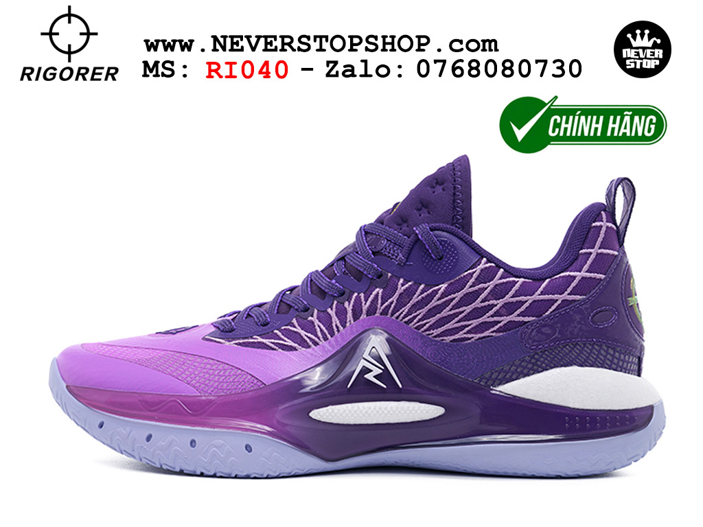 Giày chính hãng Rigorer AR 2 Vàng Tím Austin Reaves authentic, siêu nhẹ êm đế bám sân chống mòn cực tốt NeverStopShop Giày bóng rổ Rigorer AR 2 Vàng Tím original real chính hãng đế rít bám sân traction cực tốt cả indoor và outdoor NeverStopShop.com HCM