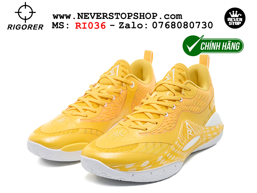 Giày bóng rổ Rigorer AR 2 Vàng Trắng original real chính hãng đế rít bám sân traction cực tốt cả indoor và outdoor NeverStopShop.com HCM