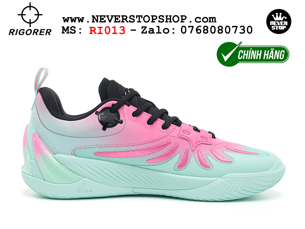 Giày chính hãng Rigorer AR 3 Xanh Hồng Austin Reaves authentic, đế rít bám sân chống mòn cực tốt NeverStop Basketball Sneaker Shop Giày bóng rổ outdoor Rigorer AR 3 Xanh Hồng original real chính hãng giá rẻ tốt nhất tại NeverStopShop.com HCM