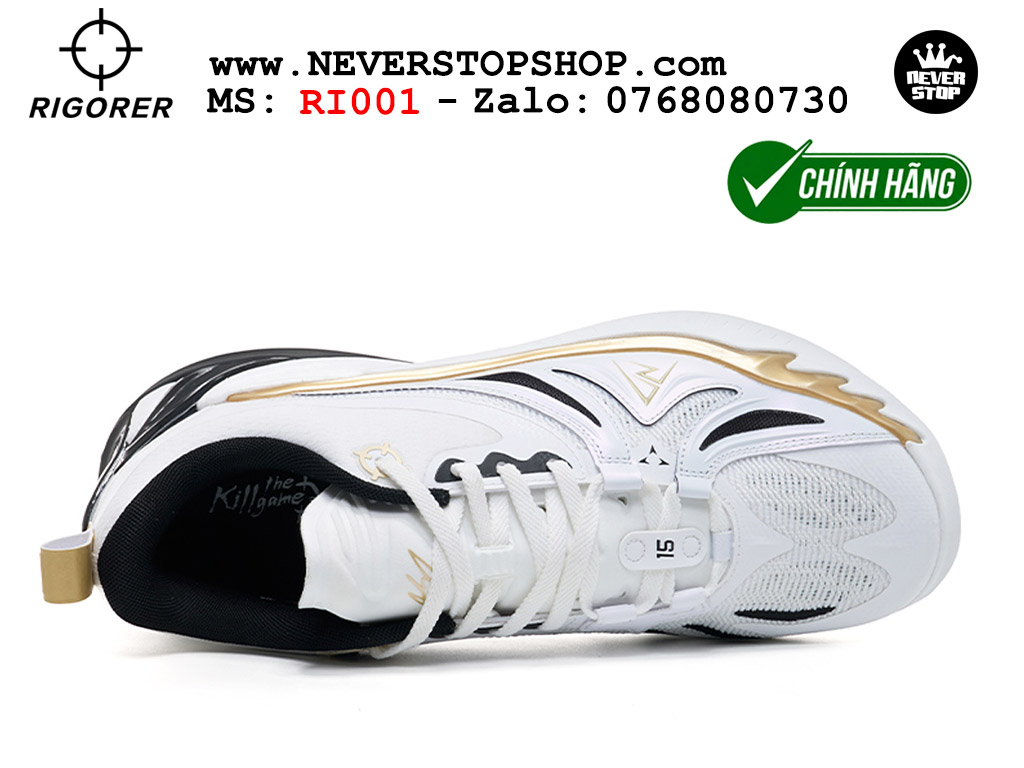 Giày bóng rổ outdoor Rigorer AR 3 Đen Trắng Vàng original real chính hãng giá rẻ tốt nhất tại NeverStopShop.com HCM