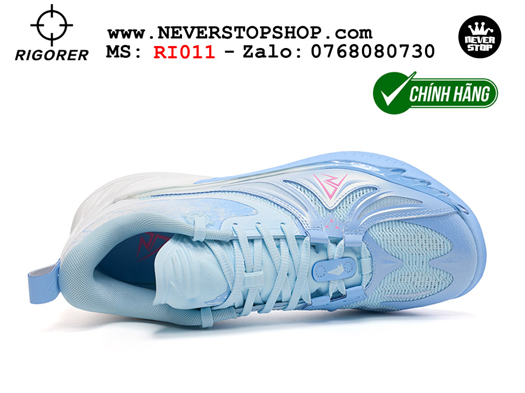 Giày chính hãng Rigorer AR 3 Trắng Xanh Austin Reaves authentic, đế rít bám sân chống mòn cực tốt NeverStop Basketball Sneaker Shop Giày bóng rổ outdoor Rigorer AR 3 Trắng Xanh original real chính hãng giá rẻ tốt nhất tại NeverStopShop.com HCM