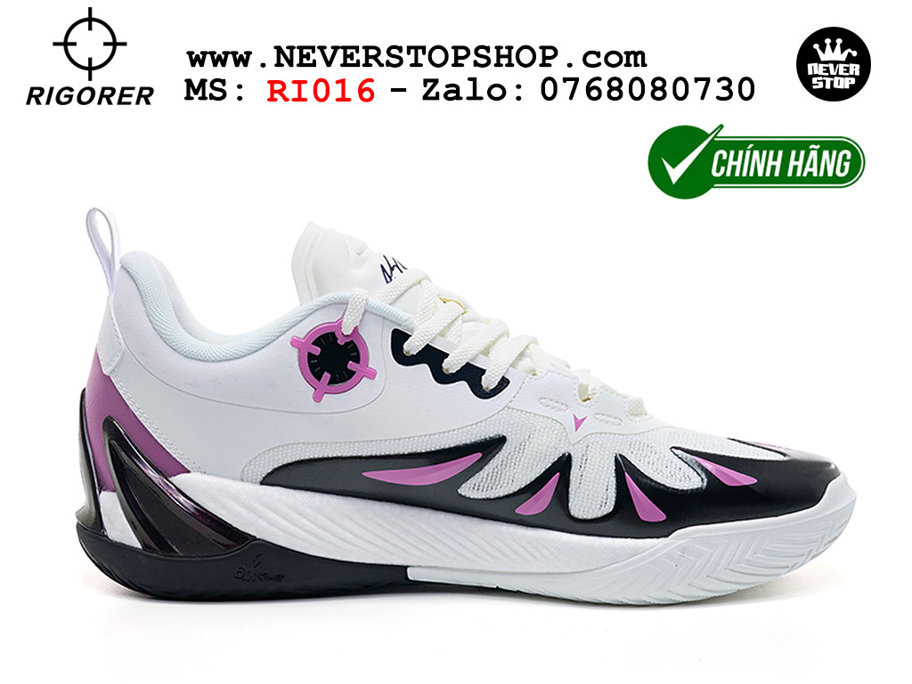 Giày bóng rổ outdoor Rigorer AR 3 Trắng Tím Đen original real chính hãng giá rẻ tốt nhất tại NeverStopShop.com HCM