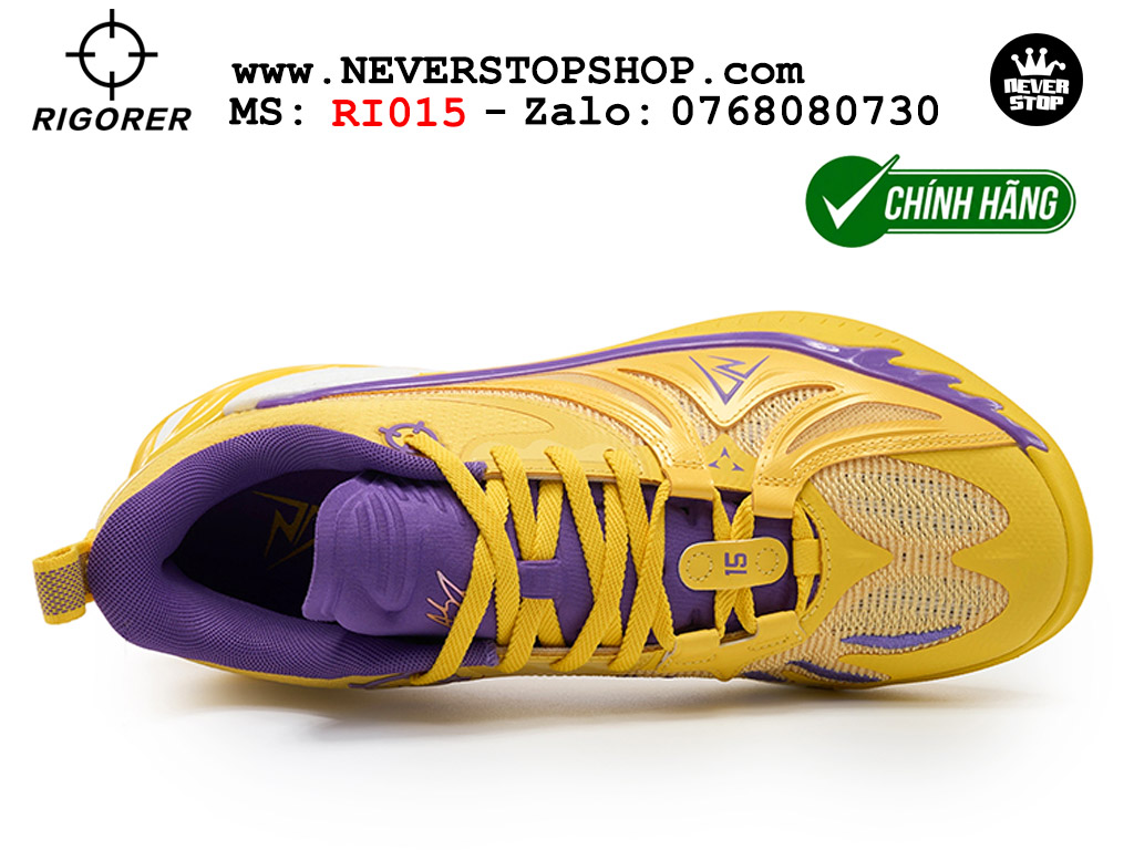 Giày chính hãng Rigorer AR 3 Vàng Tím Austin Reaves authentic, đế rít bám sân chống mòn cực tốt NeverStop Basketball Sneaker Shop Giày bóng rổ outdoor Rigorer AR 3 Vàng Tím original real chính hãng giá rẻ tốt nhất tại NeverStopShop.com HCM