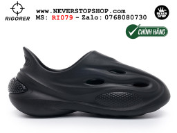 Dép cao su nam nữ Rigorer Dong Dong Slides Đen Original thể thao siêu bền chống trượt chống nước giá tốt NeverStopShop.com