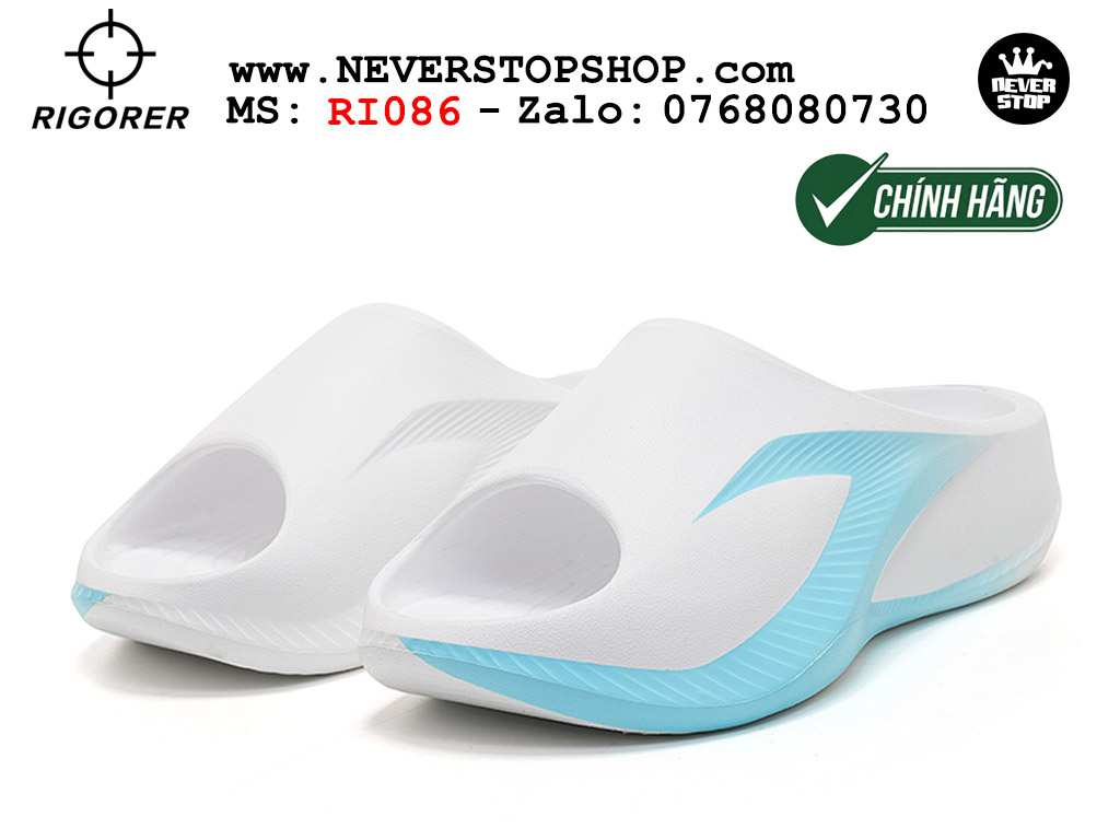 Dép chính hãng nam nữ Rigorer Horizon Slides Trắng Xanh Original thể thao siêu bền chống trượt chống nước giá tốt NeverStopShop.com