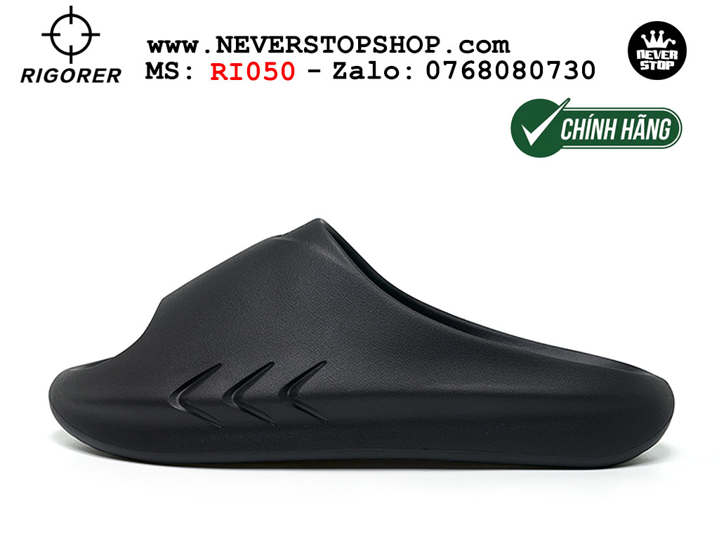 Dép chính hãng nam nữ Rigorer Mini Shark 1 Slides Đen Original thể thao siêu bền chống trượt chống nước giá tốt NeverStopShop.com