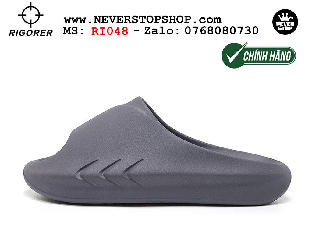 Dép chính hãng Rigorer Mini Shark 1 Slides Xám authentic cá mập hàng đẹp mang êm chân chống trơn trượt kháng nước Dép chính hãng nam nữ Rigorer Mini Shark 1 Slides Xám Original thể thao siêu bền chống trượt chống nước giá tốt NeverStopShop.com