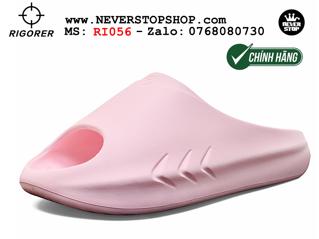 Dép chính hãng Rigorer Mini Shark 1 Slides Hồng authentic cá mập hàng đẹp mang êm chân chống trơn trượt kháng nước Dép chính hãng nam nữ Rigorer Mini Shark 1 Slides Hồng Original thể thao siêu bền chống trượt chống nước giá tốt NeverStopShop.com