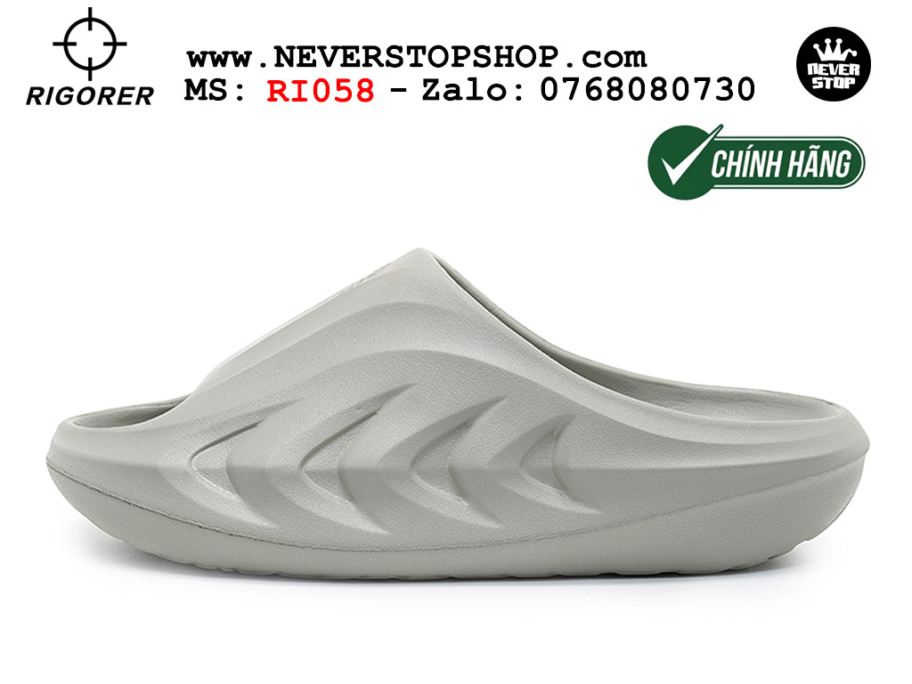 Dép chính hãng chạy bộ tập gym Rigorer Mini Shark 2 Slides Xám authentic cá mập hàng đẹp mang êm chân chống trơn trượt kháng nước Dép chính hãng nam nữ Rigorer Mini Shark 2 Slides Xám Original thể thao chạy bộ bóng rổ siêu bền chống trượt chống nước giá tốt NeverStopShop.com