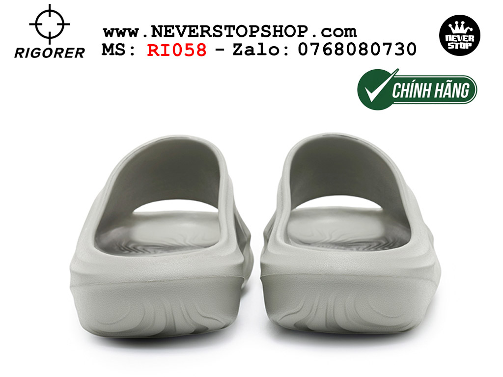 Dép chính hãng chạy bộ tập gym Rigorer Mini Shark 2 Slides Xám authentic cá mập hàng đẹp mang êm chân chống trơn trượt kháng nước Dép chính hãng nam nữ Rigorer Mini Shark 2 Slides Xám Original thể thao chạy bộ bóng rổ siêu bền chống trượt chống nước giá tốt NeverStopShop.com