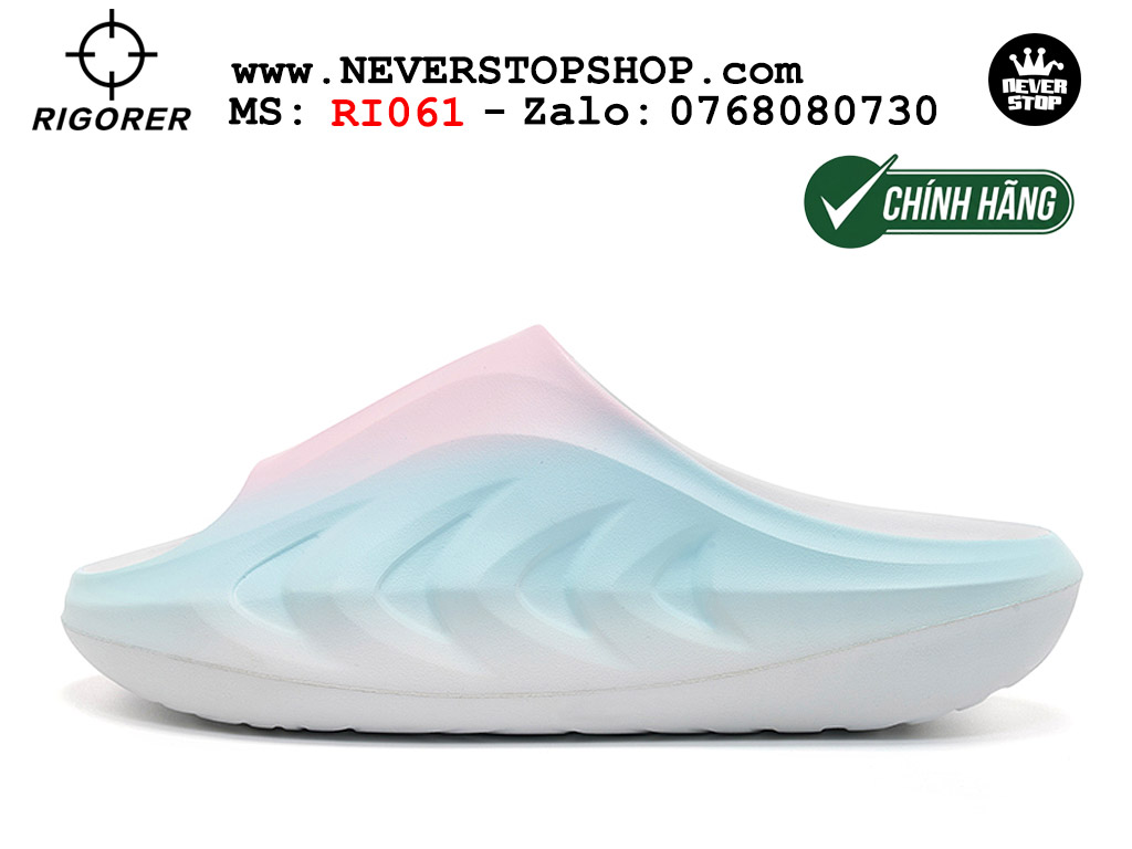 Dép chính hãng chạy bộ tập gym Rigorer Mini Shark 2 Slides Hồng Xanh authentic cá mập hàng đẹp mang êm chân chống trơn trượt kháng nước Dép chính hãng nam nữ Rigorer Mini Shark 2 Slides Hồng Xanh Original thể thao chạy bộ bóng rổ siêu bền chống trượt chống nước giá tốt NeverStopShop.com