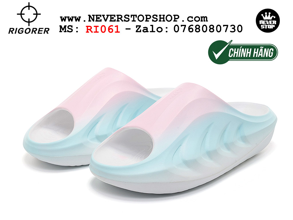 Dép chính hãng chạy bộ tập gym Rigorer Mini Shark 2 Slides Hồng Xanh authentic cá mập hàng đẹp mang êm chân chống trơn trượt kháng nước Dép chính hãng nam nữ Rigorer Mini Shark 2 Slides Hồng Xanh Original thể thao chạy bộ bóng rổ siêu bền chống trượt chống nước giá tốt NeverStopShop.com