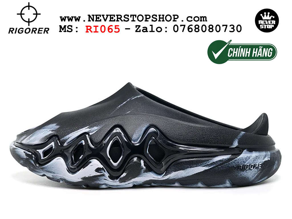 Dép bóng rổ chính hãng Rigorer Shark 3 Slides Đen Xám authentic cá mập hàng độc hiếm mang êm chân đế chống trượt kháng nước tốt Dép chính hãng nam nữ Rigorer Shark 3 Slides Đen Xám Original thể thao chạy bộ tập gym siêu bền chống trượt chống nước giá tốt NeverStopShop.com