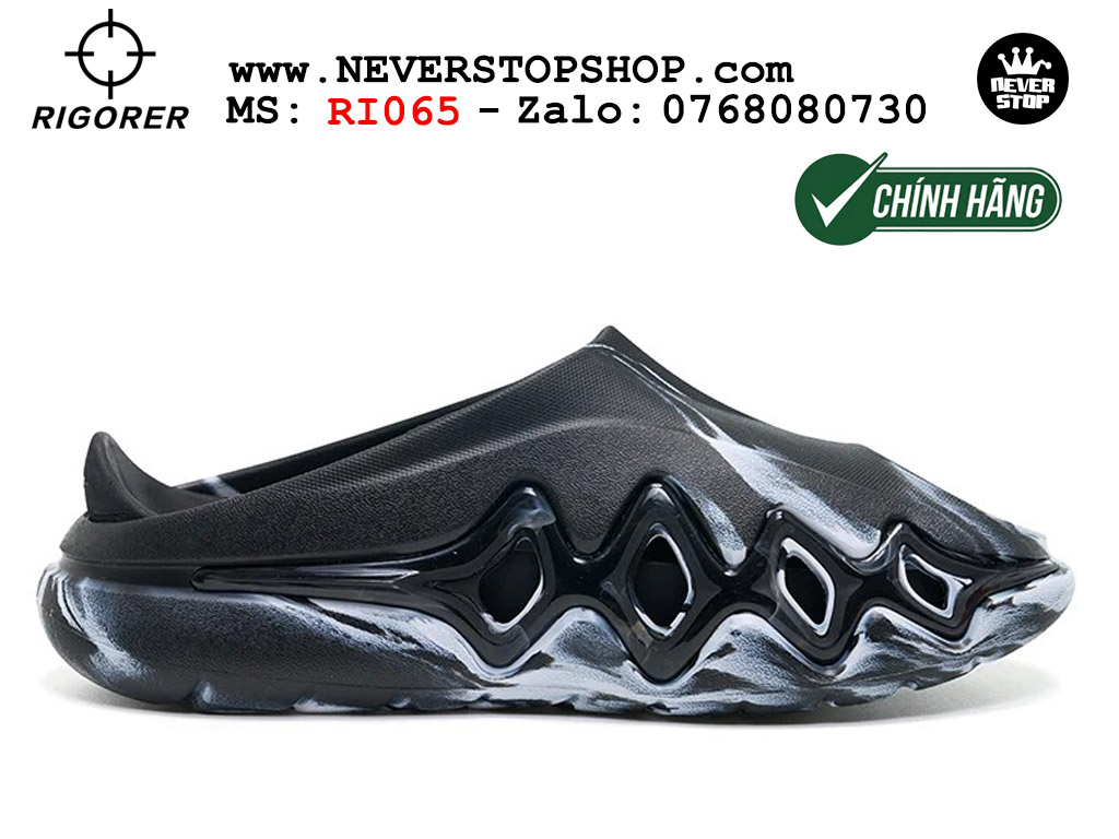 Dép bóng rổ chính hãng Rigorer Shark 3 Slides Đen Xám authentic cá mập hàng độc hiếm mang êm chân đế chống trượt kháng nước tốt Dép chính hãng nam nữ Rigorer Shark 3 Slides Đen Xám Original thể thao chạy bộ tập gym siêu bền chống trượt chống nước giá tốt NeverStopShop.com