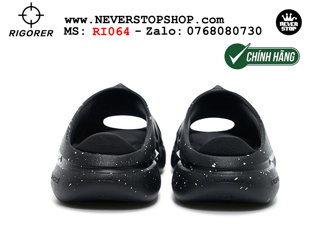 Dép bóng rổ chính hãng Rigorer Shark 3 Slides Đen authentic cá mập hàng độc hiếm mang êm chân đế chống trượt kháng nước tốt Dép chính hãng nam nữ Rigorer Shark 3 Slides Đen thể thao chạy bộ tập gym siêu bền chống trượt chống nước giá tốt NeverStopShop.com