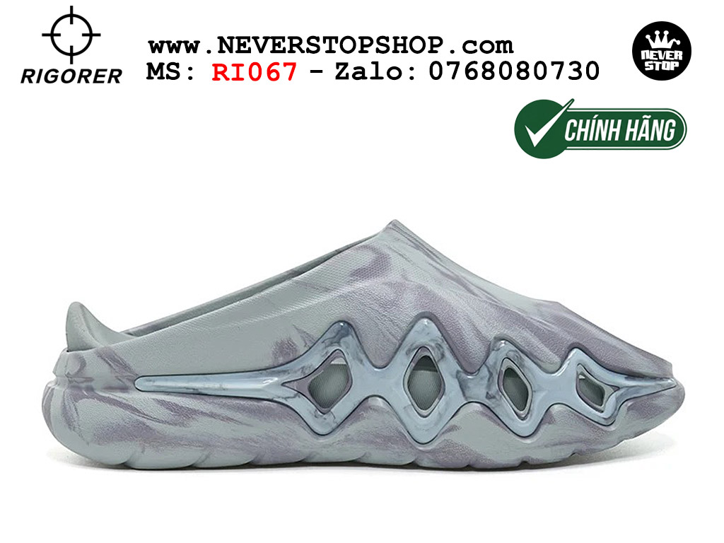 Dép bóng rổ chính hãng Rigorer Shark 3 Slides Xám authentic cá mập hàng độc hiếm mang êm chân đế chống trượt kháng nước tốt Dép chính hãng nam nữ Rigorer Shark 3 Slides Xám Original thể thao chạy bộ tập gym siêu bền chống trượt chống nước giá tốt NeverStopShop.com