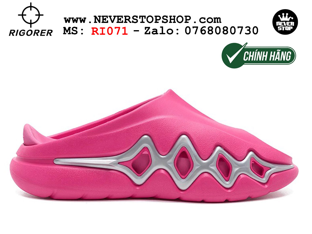 Dép bóng rổ chính hãng Rigorer Shark 3 Slides Hồng Bạc authentic cá mập hàng độc hiếm mang êm chân đế chống trượt kháng nước tốt Dép chính hãng nam nữ Rigorer Shark 3 Slides Hồng Bạc Original thể thao chạy bộ tập gym siêu bền chống trượt chống nước giá tốt NeverStopShop.com